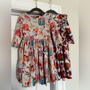 4T BUNDLE Mila & Rose Twirl Toddler Girl Fall Dresses - 2 dresses included